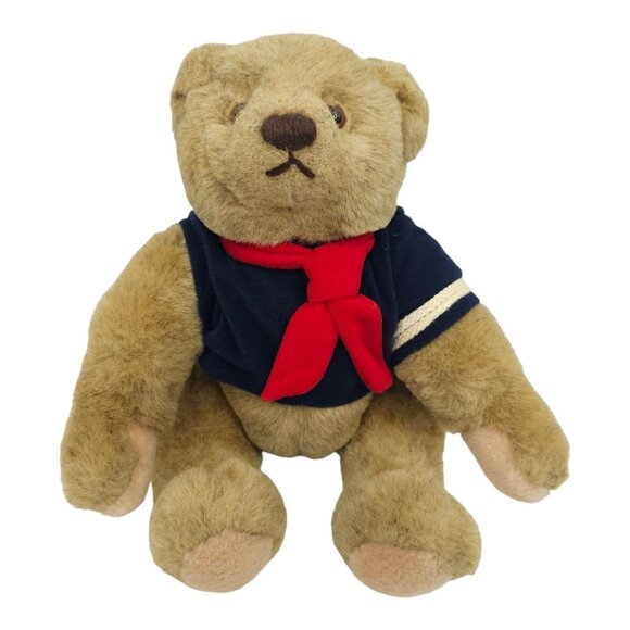 Gund Teddy Bear 12" Jointed Plush Vintage 1982 Sailor Shirt Stuffed Animal Toy - Picture 1 of 13